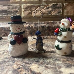 LOT-Vintage Snowmen Figurines